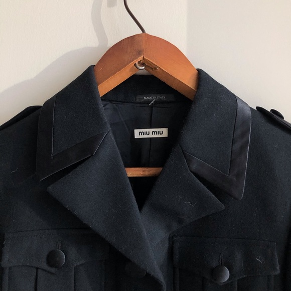 Miu miu black wool coat size xs - Picture 3 of 4